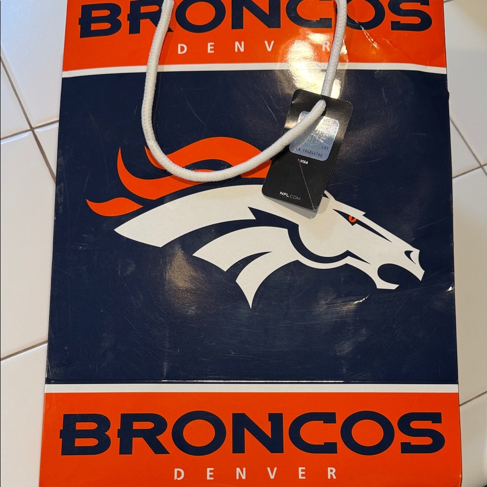 NFL Broncos Gift Bag - Orange, Blue, White